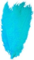 5x Pieten veren/struisvogelveren turquoise 50 cm - Sinterklaas feestartikelen - Sierveren/decoratie pietenveren - Spadonis veren
