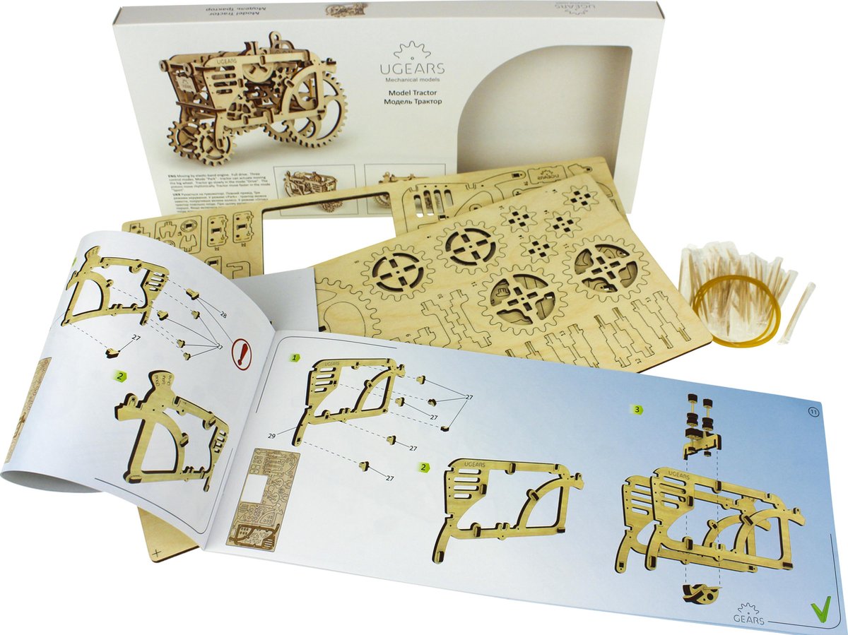 Ugears Modelbouw Hout Tractor — afbeelding 5