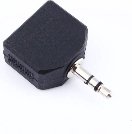 3,5 mm jackplug splitter - audiosplitter - koptelefoon - muziek streamen - zwart - DisQounts
