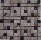 Mozaiek tegel marmer 30x30 grijs/zwart