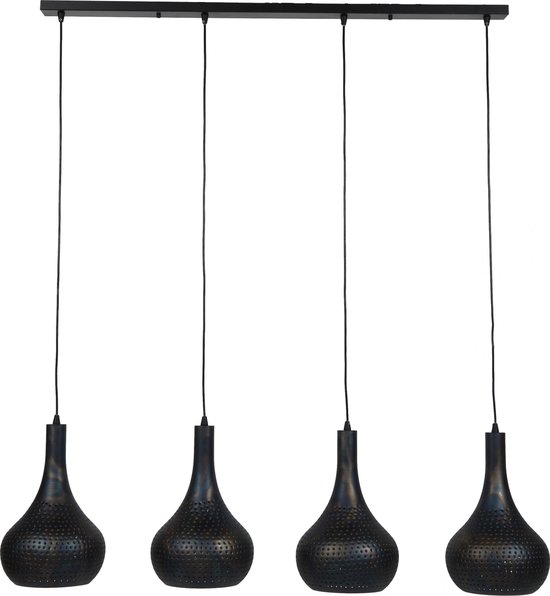 borduurwerk punt partij Belfurn-Hanglamp 4 lichtpunten punch zwart-bruin | bol.com