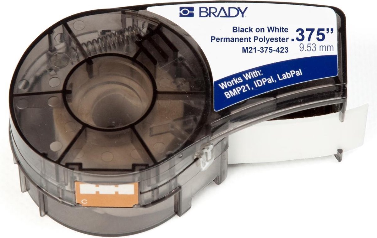 BRADY CART M21-375-423 - BLACK ON WHITE - 9.53MMx6,4M