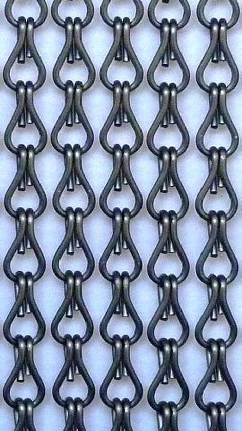 Vliegengordijn aluminium ketting antraciet mat , 100 x 240 cm | bol.com