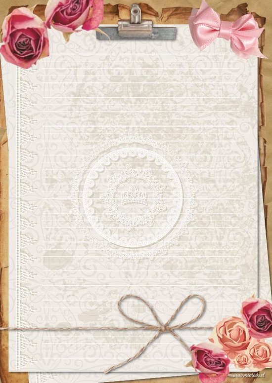 Schrijfblok Roses - 50 vel A4 formaat gelinieerd papier