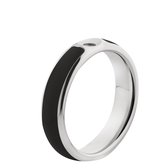 Melano Twisted Tracy resin ring - dames - stainless steel+ black resin - 5mm - maat 51