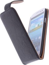 Polar Echt Lederen Samsung Galaxy S4 Flipcase Hoesje Zwart - Cover Flip Case Hoes