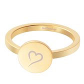 Fashionthings Hartje Ring - Dames - 316 Stainless Steel, Gold Plated - Goudkleurig - Maat 17