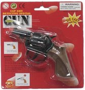 Politie speelgoed revolver/pistool metaal 8-schots plaffertjes