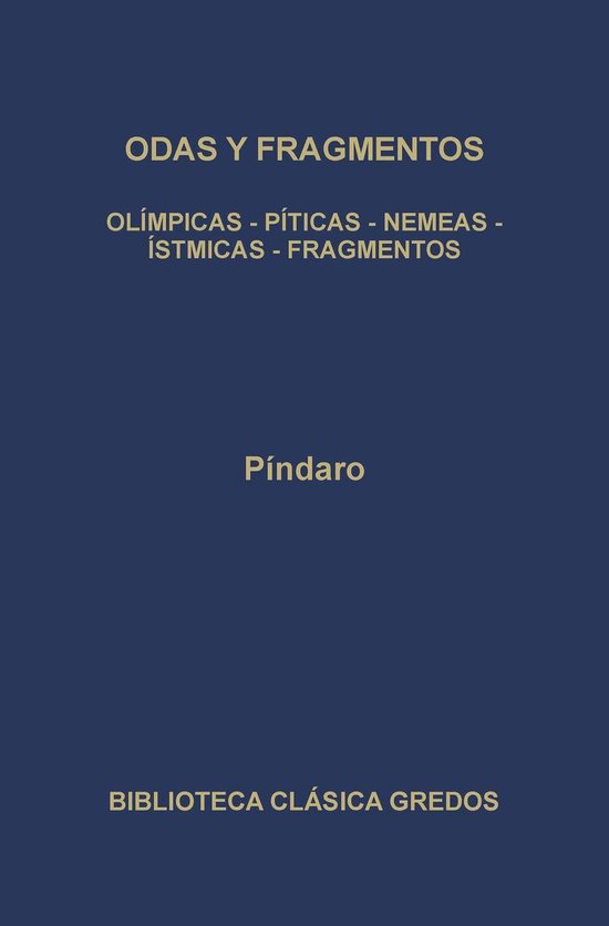 Biblioteca Clásica Gredos 68 - Odas y fragmentos - cover