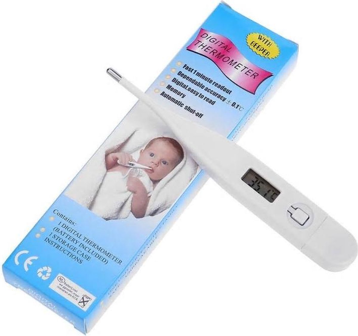 Thermometer baby digitaal rectaal koorts volwassenen