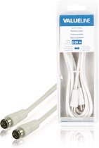 Valueline VLSB41300W20 Antennekabel F-quick Mannelijk - F-quick Mannelijk 2,00 M Wit