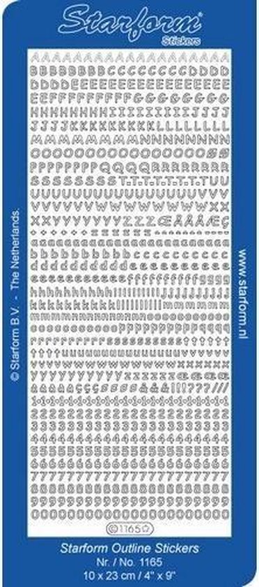 peper aanvulling Vernietigen Starform Stickers Alphabet 7: Small letters and numbers (10 PC) - Silver -  1165.002 -... | bol.com