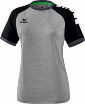 Erima Zenari 3.0 Shirt Korte Mouw Dames - Grey Melange / Zwart / Donkergrijs | Maat: 46