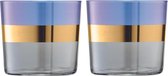 L.S.A. Bangle Waterglas - 310 ml - Set van 2 Stuks - Metallic Blauw