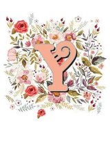 Y Monogram Letter Floral Wreath Notebook