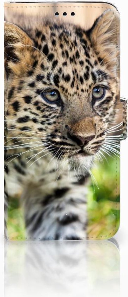 Samsung Galaxy S9 Plus Telefoonhoesje met Pasjes Baby Luipaard