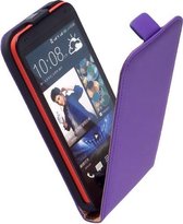 HTC One M9 Leder Flip Case hoesje Paars