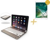Apple iPad 9.7 (2017 / 2018) Toetsenbord Hoes Bluetooth Keyboard Case + Screen Protector - Goud - van iCall