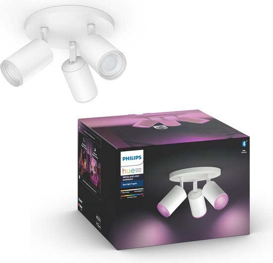 Philips Hue - Fugato - White and Color Ambiance - opbouwspot - 3 lichtpunten - wit - Bluetooth