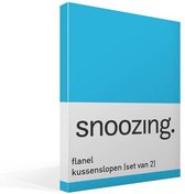 Snoozing - Flanel - Kussenslopen - Set van 2 - 40x60 cm - Turquoise