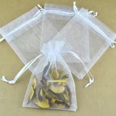 Organza Cadeauzakjes 7x9CM - Zakjes - Geschenkzakje - Juwelenzakje - Sieradenzakje – 100 Stuks - Wit