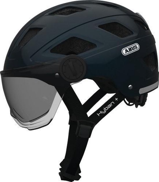 Abus Hyban+ Fietshelm met Vizier Midnight Blue / Blauw Maat M / L ( 56 t/m  61 cm ) | bol.com