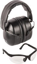 Huvema - Luxe set gehoorbeschermer en veiligheidsbril - Set LEP107-56 / LSG2625-56