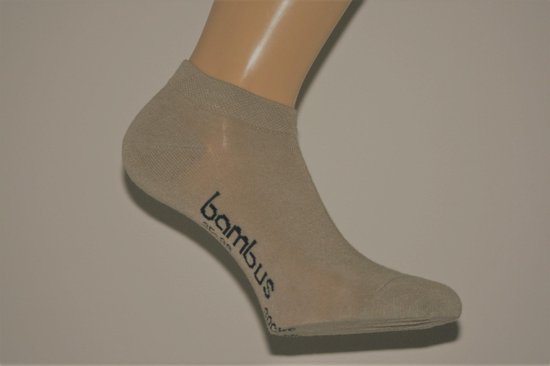 Bamboe sokken - sneakersokken - 3 paar - beige - maat 35/38 | bol