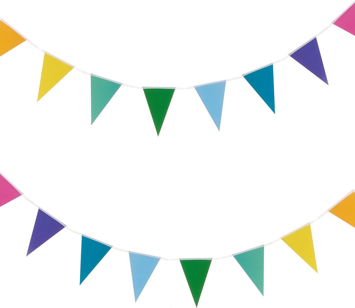 PARTYPRO - Kleine multikleurige vlaggenslinger 2m