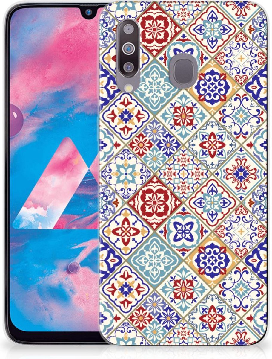 Samsung Galaxy M30 TPU Siliconen Hoesje Tiles Color