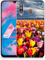 Back Cover Geschikt voor Samsung M30 TPU Siliconen Hoesje Tulpen