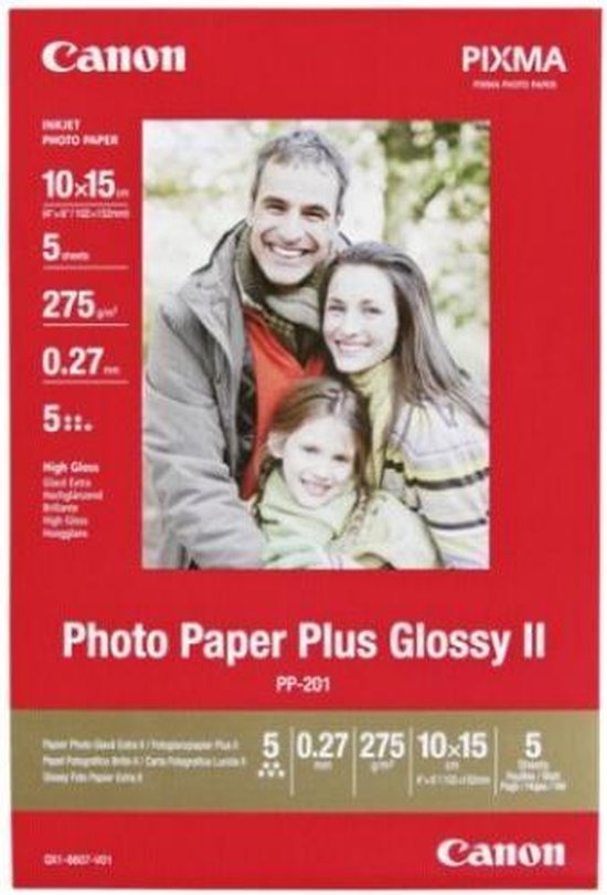 Canon Photo Paper Plus Glossy II PP201 Hoogglans 270 micron 100