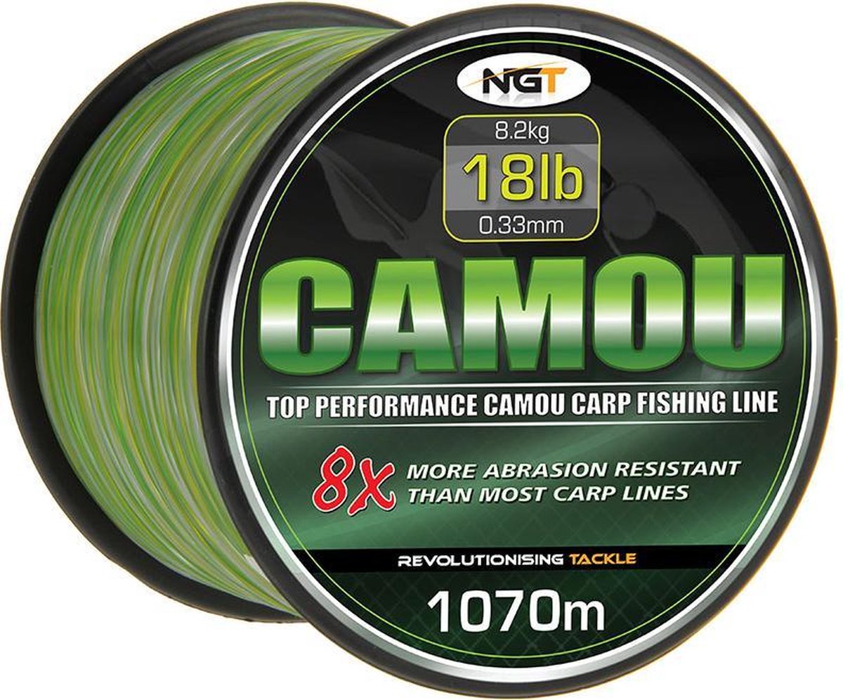 NGT Spool of Camo Line (18lb / 8.2Kg / 0.33mm / 1070m) - Nylon Vislijn