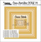 Crealies Crea-Nest-Lies XXL nummer 74 kruissteek vierkant maximaal 13x13 centimeter / CLNestXXL74 /