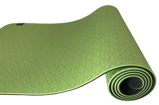 Sportbay Deluxe Yogamat - 183 x 61 cm - Groen/Grijs van Sportbay — afbeelding 2