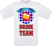 T-shirt Oktoberfest drink team maat XL wit