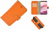 Pearlycase® Echt Leder Wallet Bookcase Samsung Galaxy S8 Plus - Oranje Effen