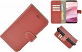 Pearlycase® Echt Leder Wallet Bookcase Samsung Galaxy S8 Plus - Oxyderood Effen