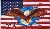 Vlag USA met adelaar 90 x 150