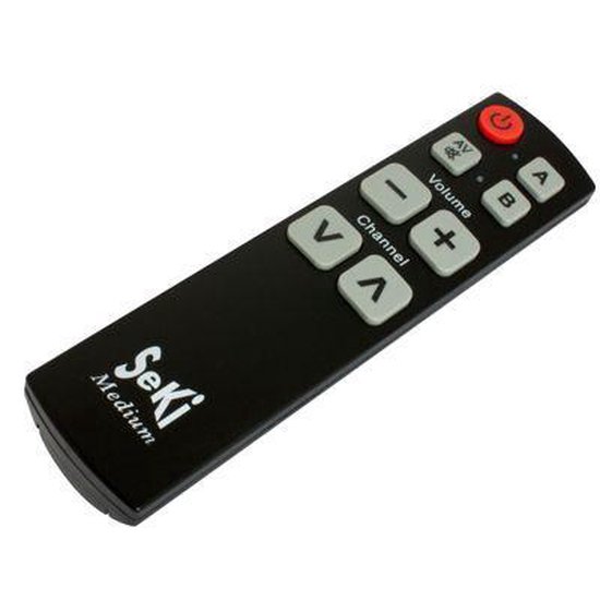 Seki Medium Senioren / Slechtzienden universele leerbare makkelijke afstandsbediening voor 2 apparaten - Zwart