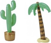 Opblaasbare set cactus en palmboom