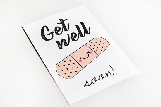 Wenskaart beterschap "Get Well Soon"