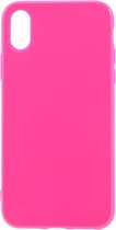 Shop4 - iPhone X Hoesje - Zachte Back Case Glans Roze