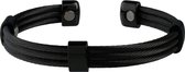 Magneet Armband Trio Cable Black Black