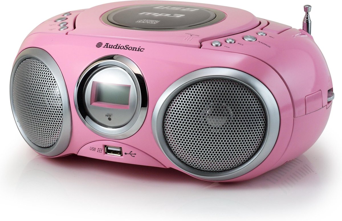 AudioSonic CD-1572 - Radio/cd-speler - Roze | bol.com