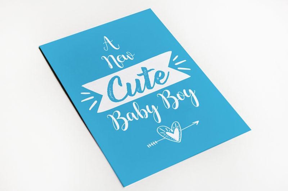 Wenskaart "Cute Baby Boy" geboortekaart jongen
