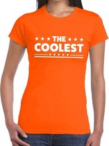 The Coolest tekst t-shirt oranje dames - dames shirt The Coolest - oranje kleding XL