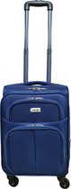 stoffen handbagage koffer 51cm 4 wielen trolley - Blauw
