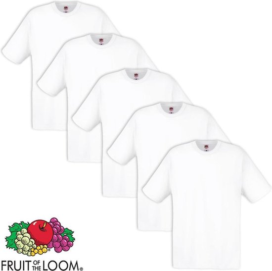 Fruit Of The Loom T-Shirt Valueweight – Baumwolle, Viele Farben & Größen Bis 5XL (Weiß, 5XL)