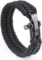 foto van Paracord armband Zwart - RVS verstelbare sluiting